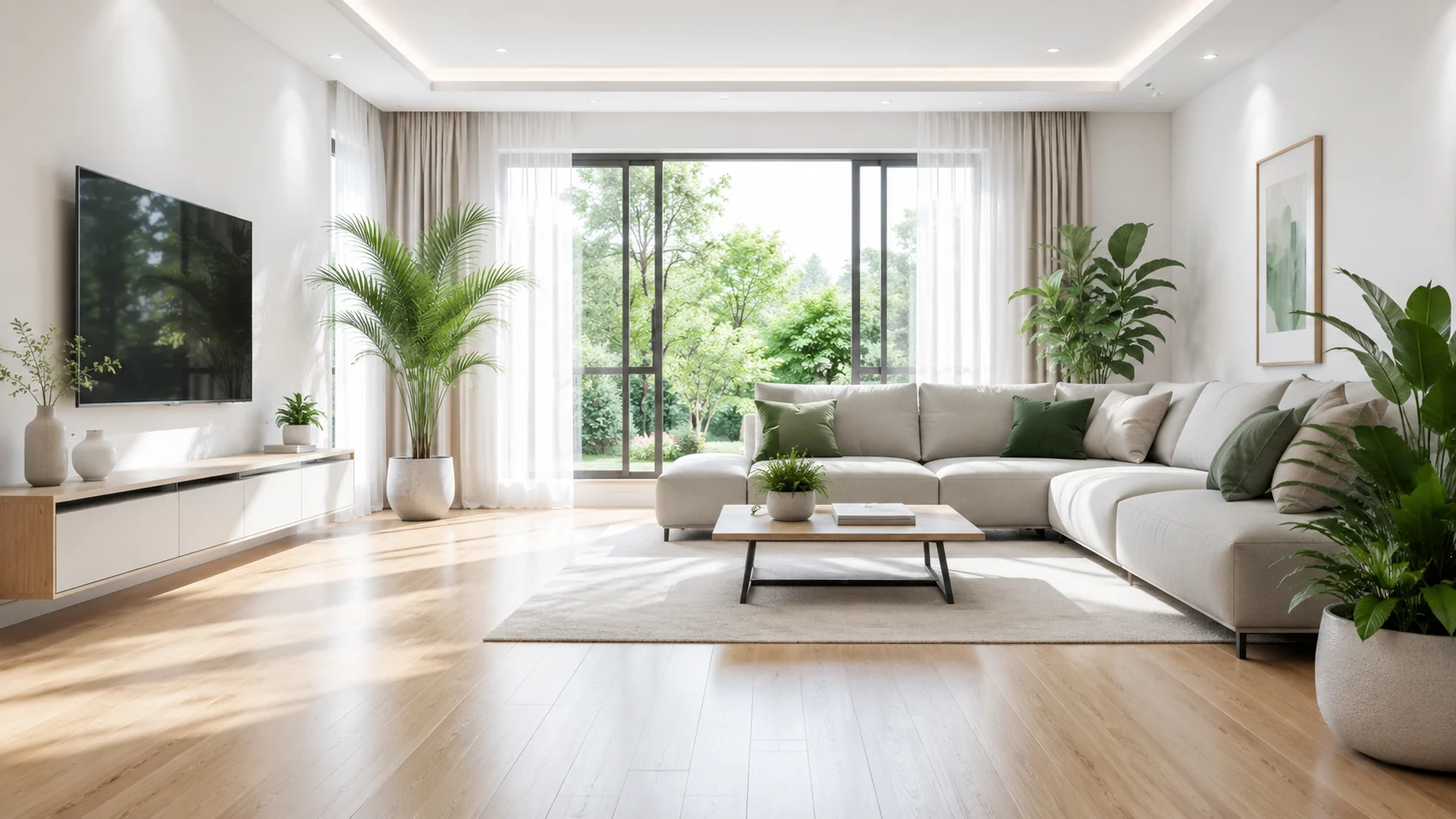 Freshly cleaned living room