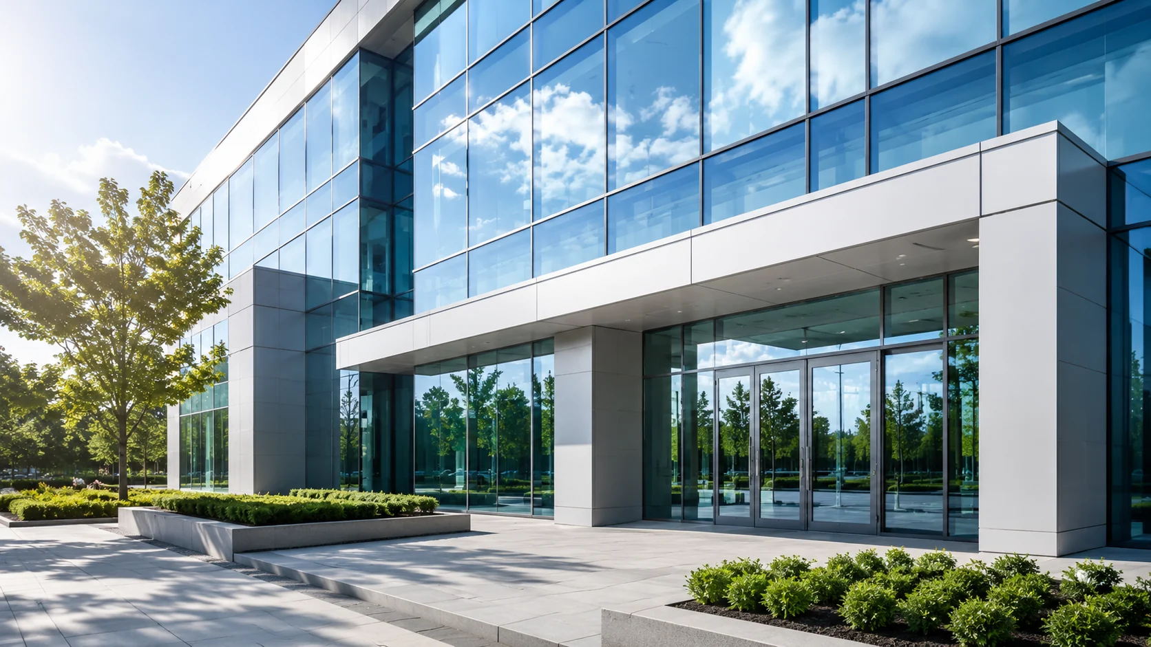 Clean glass frontage and windows